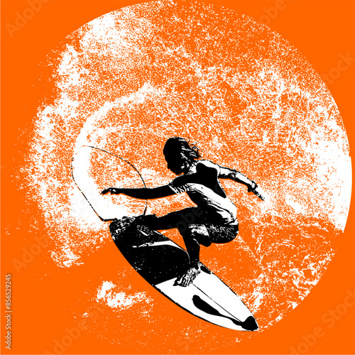 surfista, tabla de surf, vector, surf, ola, surfer, grafico, mar,  deporte
