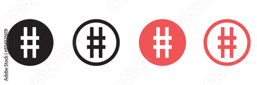 hashtag icon symbol, popular trend for social media tags - the hash icon symbol. trending explore icons, marketing promotion Advertising signs
