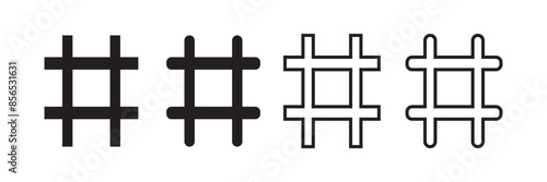 hashtag icon symbol, popular trend for social media tags - the hash icon symbol. trending explore icons, marketing promotion Advertising signs
