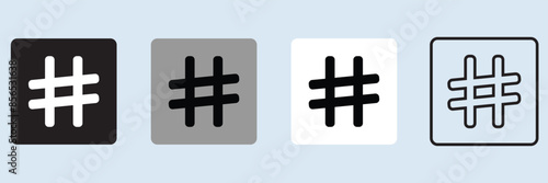 hashtag icon symbol, popular trend for social media tags - the hash icon symbol. trending explore icons, marketing promotion Advertising signs