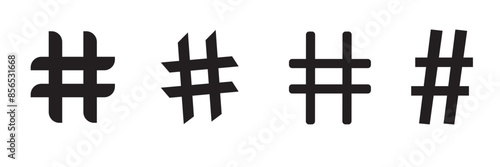 hashtag icon symbol, popular trend for social media tags - the hash icon symbol. trending explore icons, marketing promotion Advertising signs