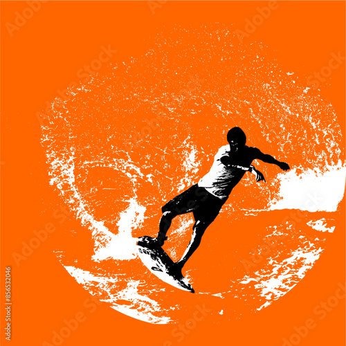 surfista, tabla de surf, vector, surf, ola, surfer, grafico, mar,  deporte