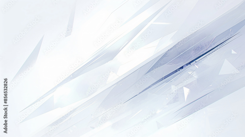 Abstract white and blue geometric shapes with copy space for technology, design, and futuristic themes Abstract white and blue geometric shapes with copy space for technology, design, and futuristic themes