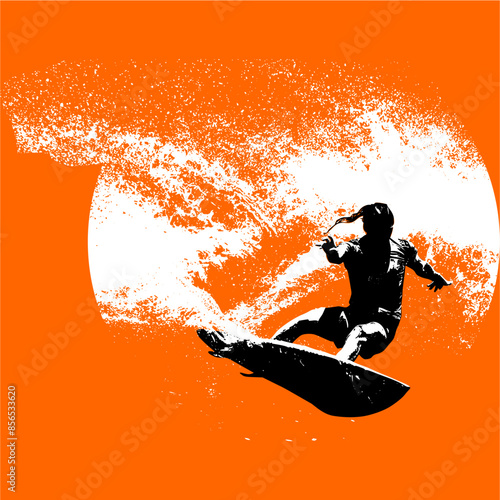 surfista, tabla de surf, vector, surf, ola, surfer, grafico, mar,  deporte