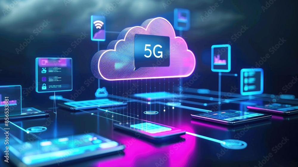 Advanced text 5G revolution, innovative data technologies that ...