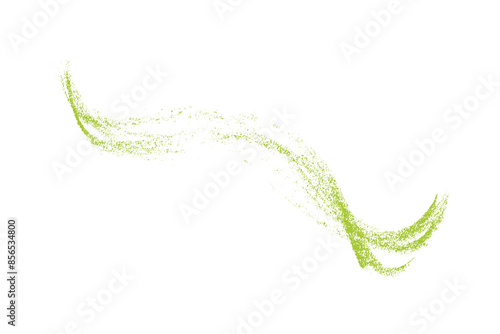 green pencil strokes isolated on transparent background
