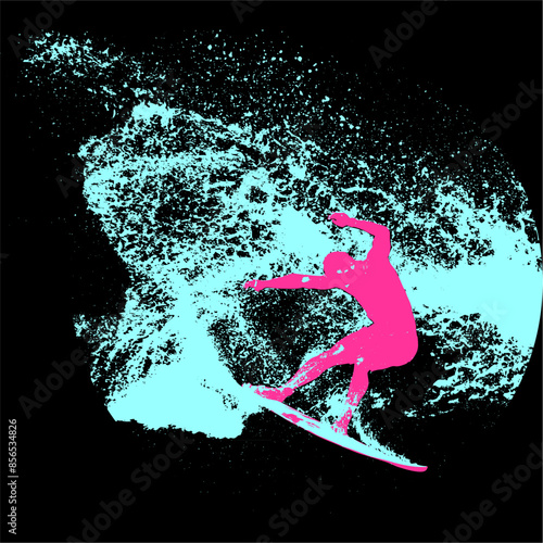 surfista, tabla de surf, vector, surf, ola, surfer, grafico, mar,  deporte
