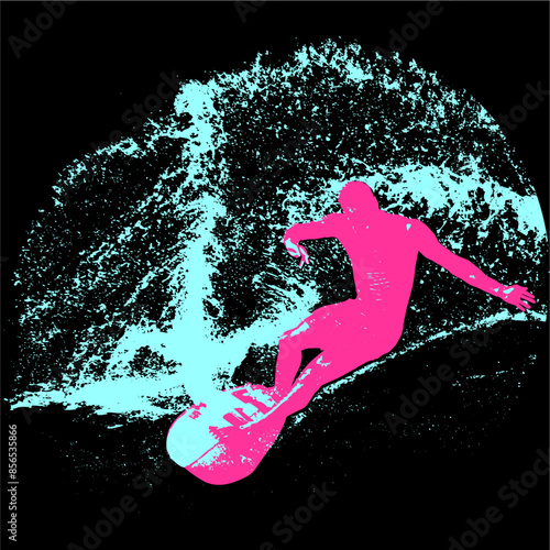 surfista, tabla de surf, vector, surf, ola, surfer, grafico, mar,  deporte