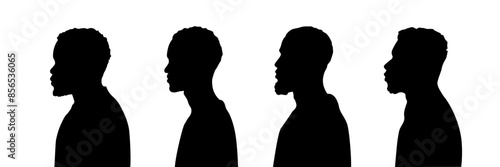 Black men silhouette. African Americans Silhouette.
