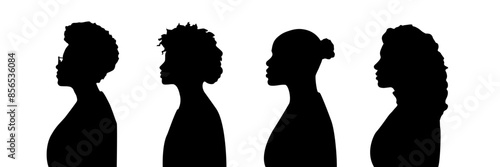 Black women silhouette. African Americans Silhouette.