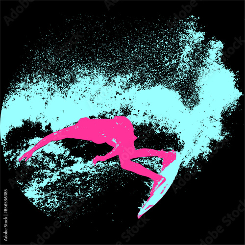 surfista, tabla de surf, vector, surf, ola, surfer, grafico, mar,  deporte