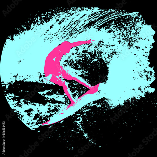 surfista, tabla de surf, vector, surf, ola, surfer, grafico, mar,  deporte