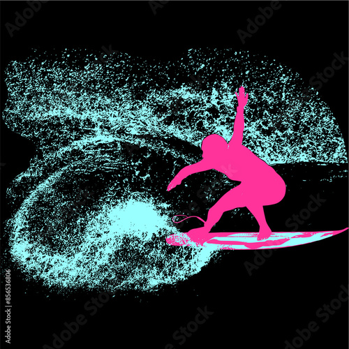 surfista, tabla de surf, vector, surf, ola, surfer, grafico, mar,  deporte