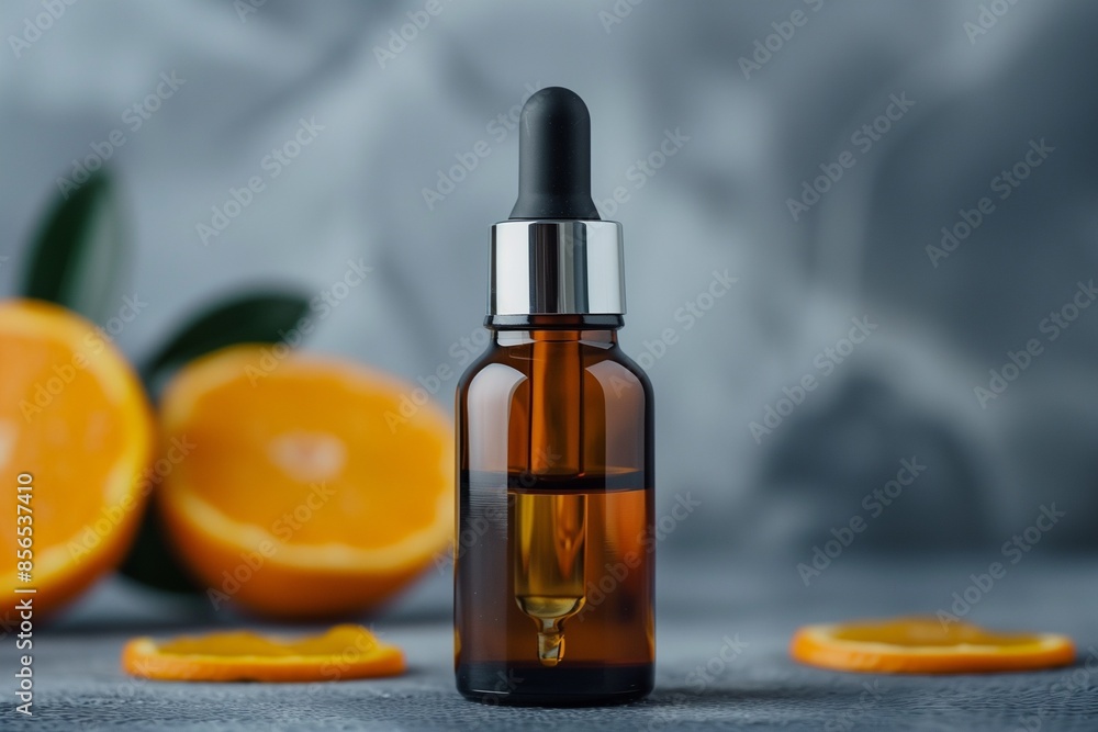 Detailed View of Vitamin C Serum Bottle Showcasing Antioxidant Properties Detailed View of Vitamin C Serum Bottle Showcasing Antioxidant Properties