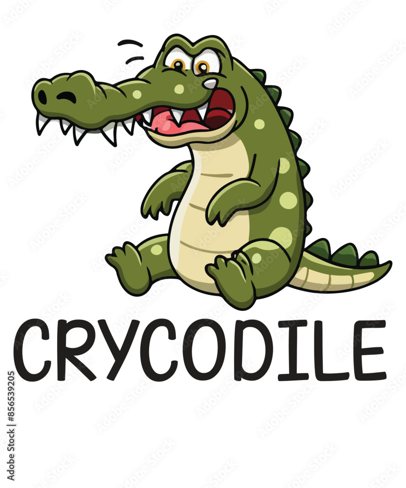 Obraz premium CRYCODILE funny Crocodiles crying shirt design vector, Crocodilia meme shirt, Alligator, Crocodile, Gator dad, 