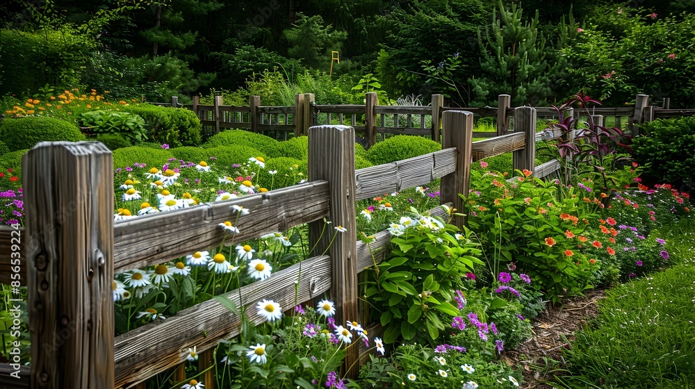 Rustic style with a wooden fence img Rustic style with a wooden fence img