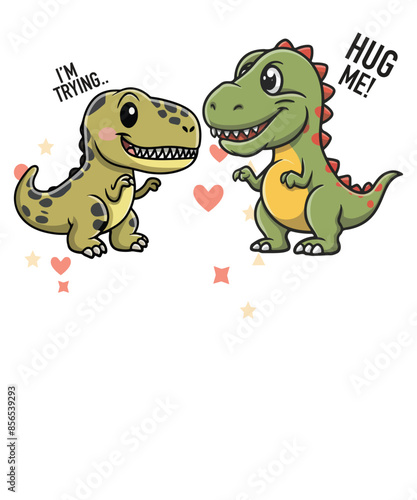 I’M TRÍNG HUG ME! funny T-shirt design vector, Tyrannosaurus rex, Dinosaur, Dinosaur meme shirt,
