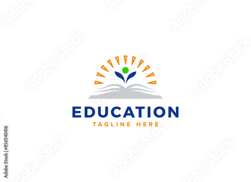 Children Education School Book Logo Design Vector Template