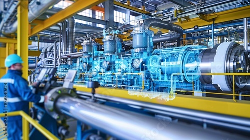 Engineers using digital twins to simulate industrial processes