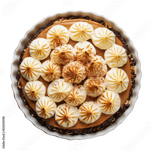 Banoffee pie looks beautiful from above photo