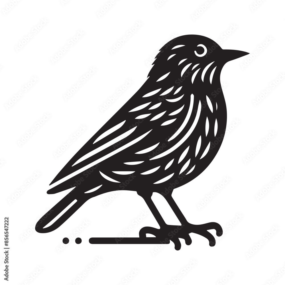 Obraz premium Bird black silhouette vector illustration design