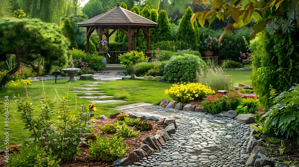 A rock garden with stone paths leading img A rock garden with stone paths leading img