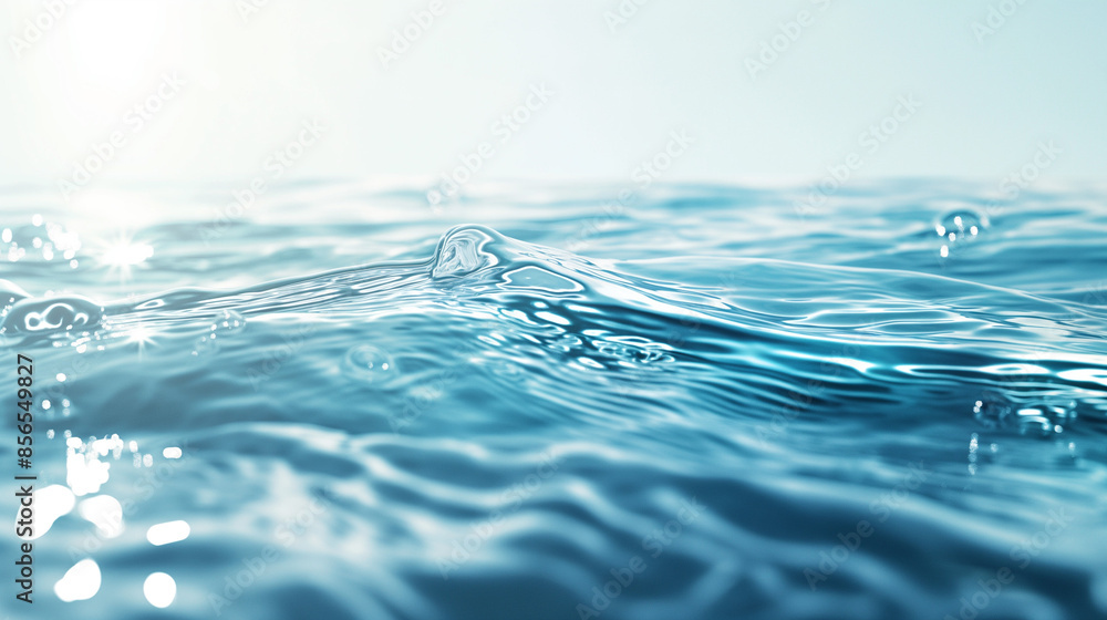 Ripples and light reflections on clear blue water surface. Ripples and light reflections on clear blue water surface.