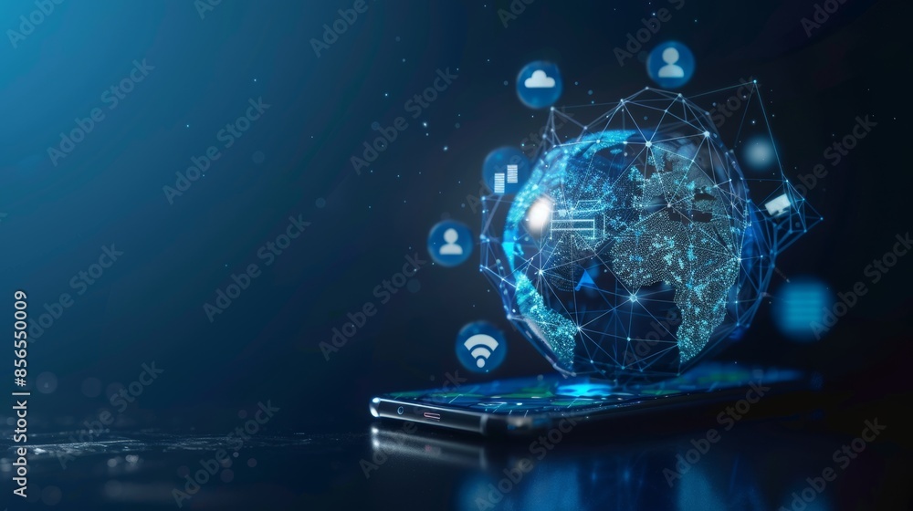 Global Network Connection on Smartphone Global Network Connection on Smartphone