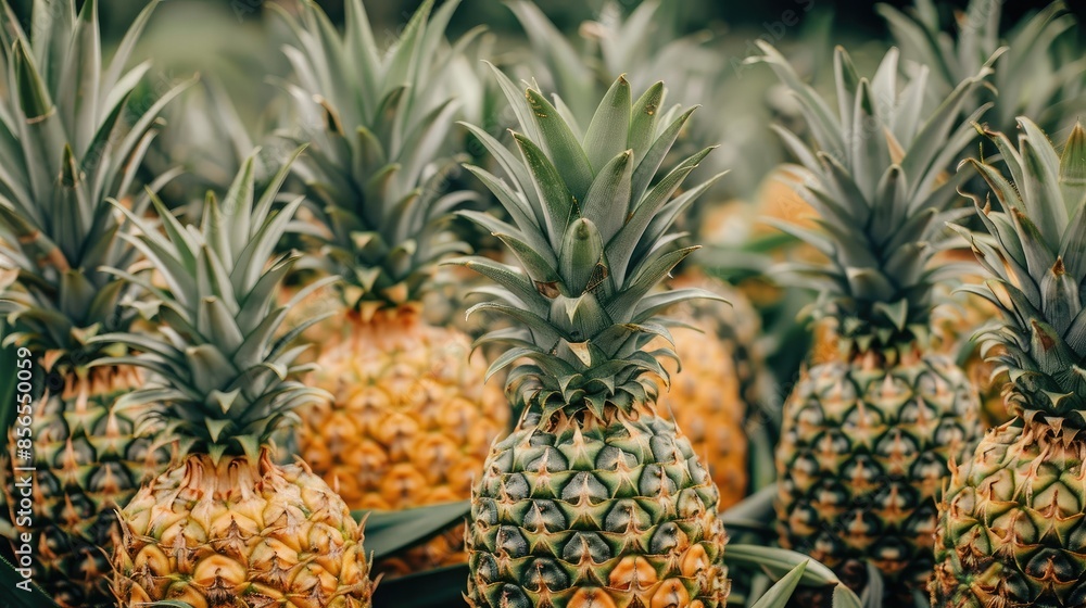 pineapple plantation with many pineapples pineapple plantation with many pineapples