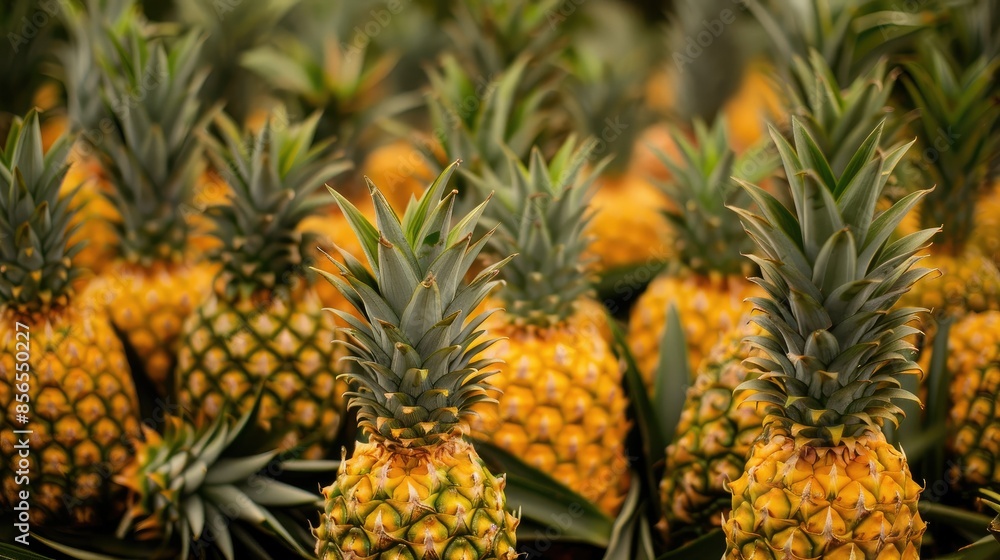 pineapple plantation with many pineapples pineapple plantation with many pineapples