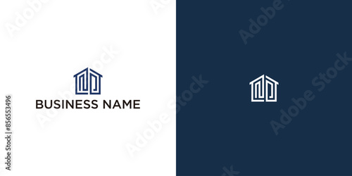 Letter np and house logo design vector illustration with hexagon concept photo