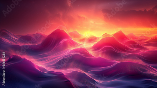A big Neon Wave as wallpaper background illustration