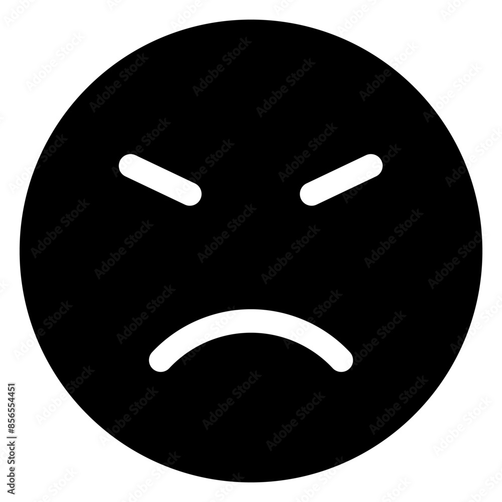 angry glyph icon isolated on white background angry glyph icon isolated on white background
