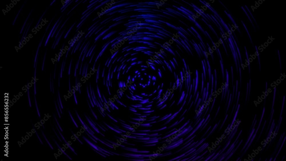 Blue star trails in circular movement and animation, Swirl particles in the night sky Blue star trails in circular movement and animation, Swirl particles in the night sky