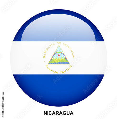 NICARAGUA flag button on white background