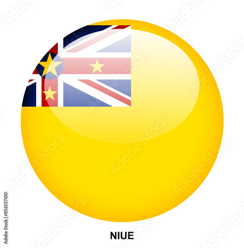 Free Download NIUE flag button on white background - GFXLoad