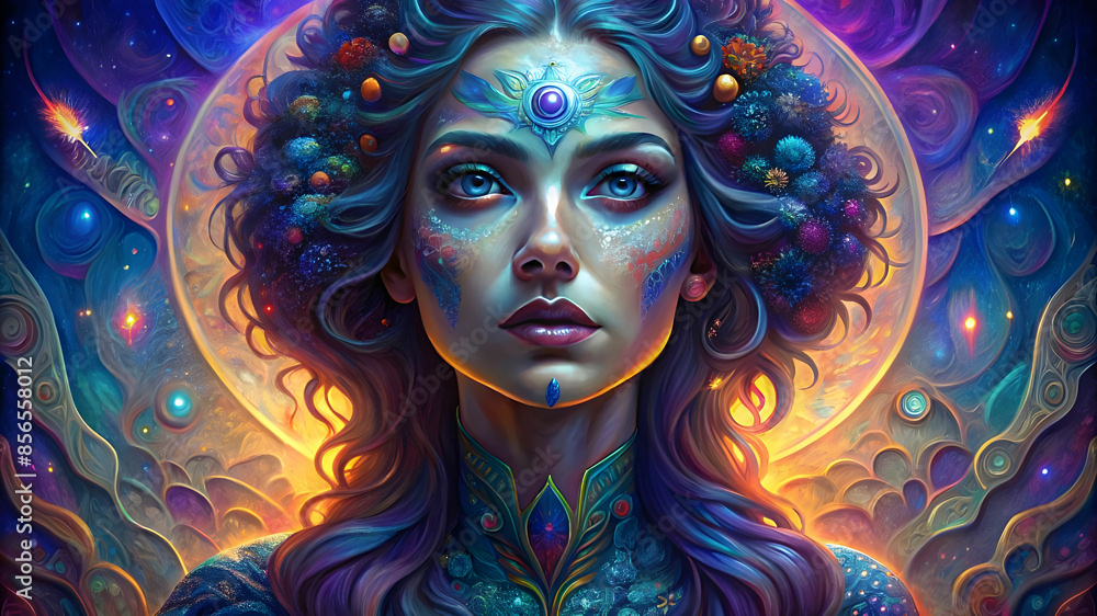 psychedelic painting of a woman psychedelic painting of a woman