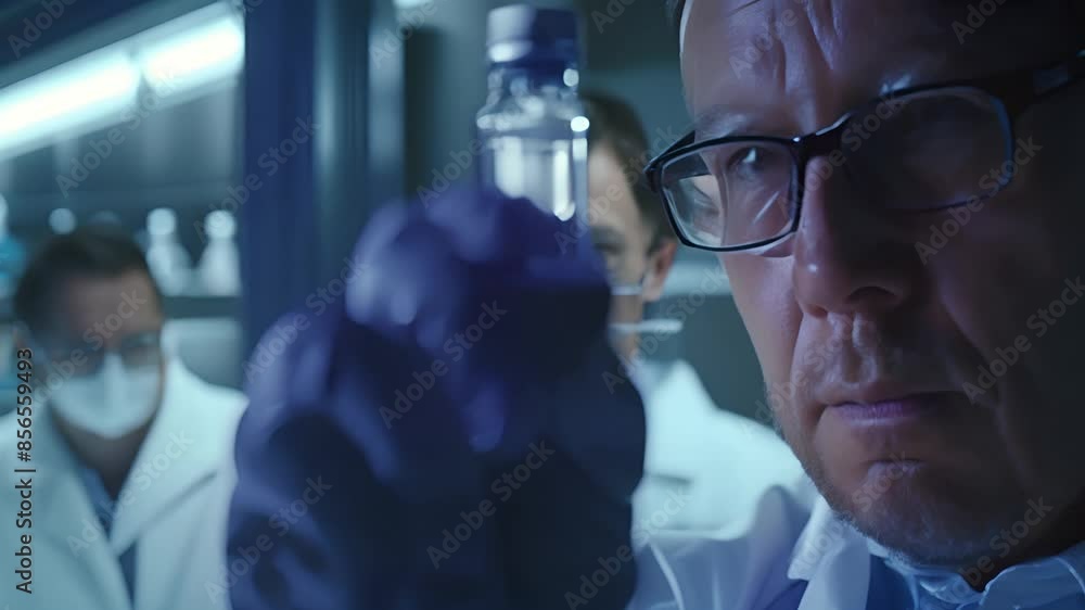 Scientists in a lab are discovering a vaccine Scientists in a lab are discovering a vaccine
