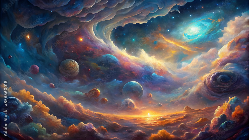 vibrant hyper textured acrylic painting of space vibrant hyper textured acrylic painting of space