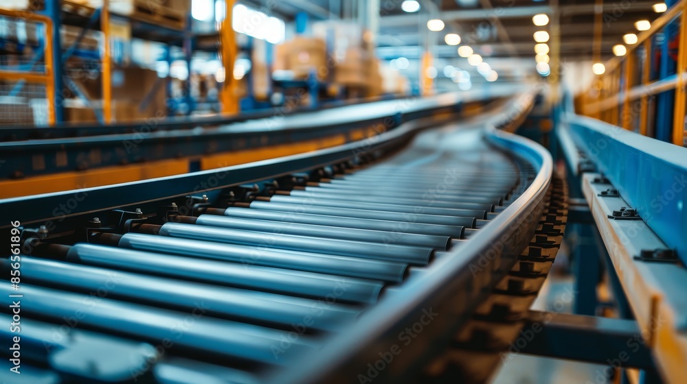 Conveyor belt sorting mechanism, automated and high-tech, in a modern logistics center, raw and detailed, seamless operation Conveyor belt sorting mechanism, automated and high-tech, in a modern logistics center, raw and detailed, seamless operation
