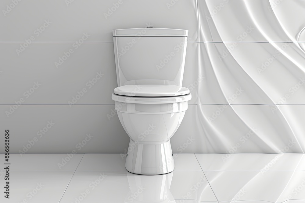 White toilet bowl in bathroom isolated on a white background White toilet bowl in bathroom isolated on a white background