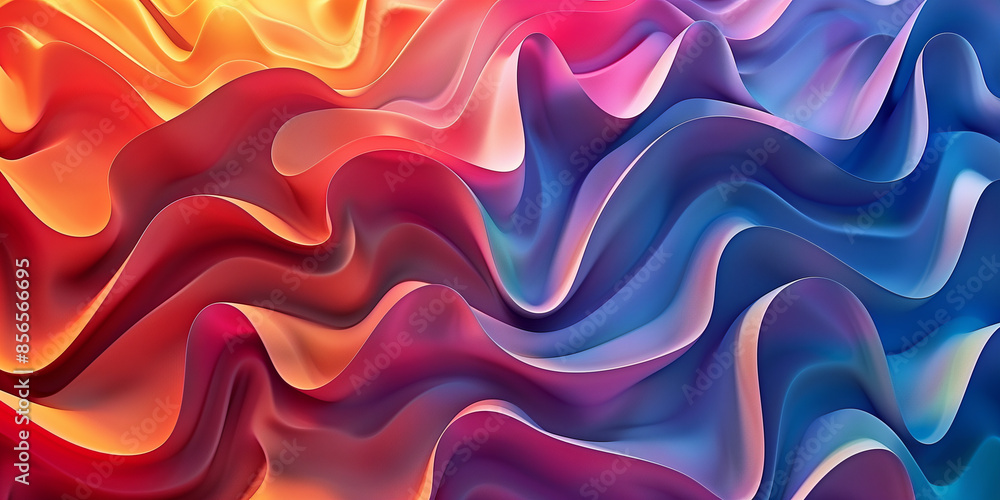 Obraz premium Bunte Linien in 3D Optik für schönen Hintergrund