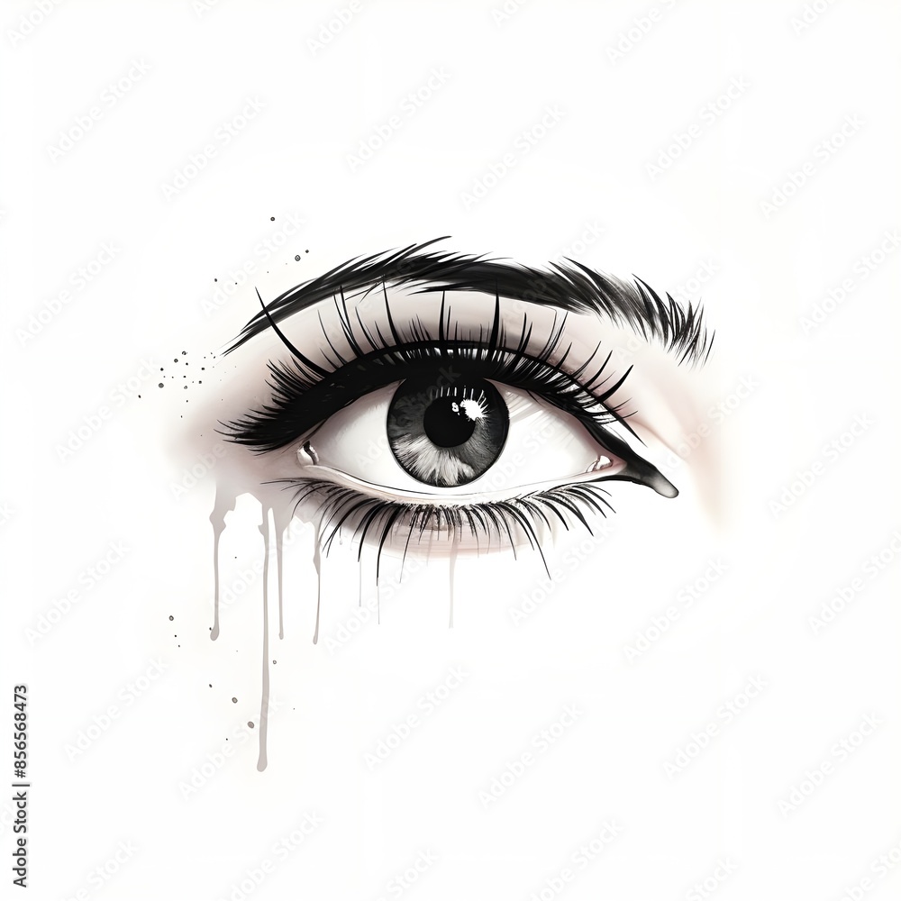 eye of the girl with white background Generative AI eye of the girl with white background Generative AI
