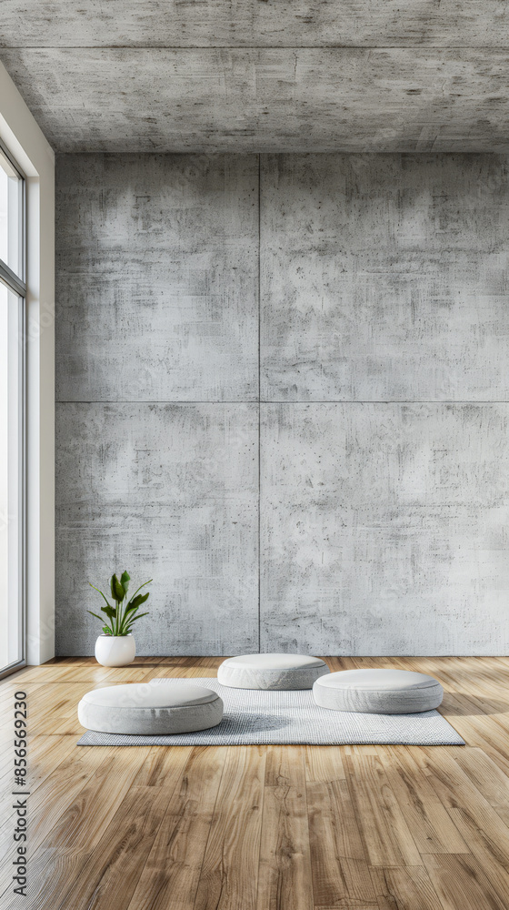 Serene corner in a living room interiors composition. Residential composition with natural window lighting, minimal furniture and wooden floors. Real Estate ad. Serene corner in a living room interiors composition. Residential composition with natural window lighting, minimal furniture and wooden floors. Real Estate ad.