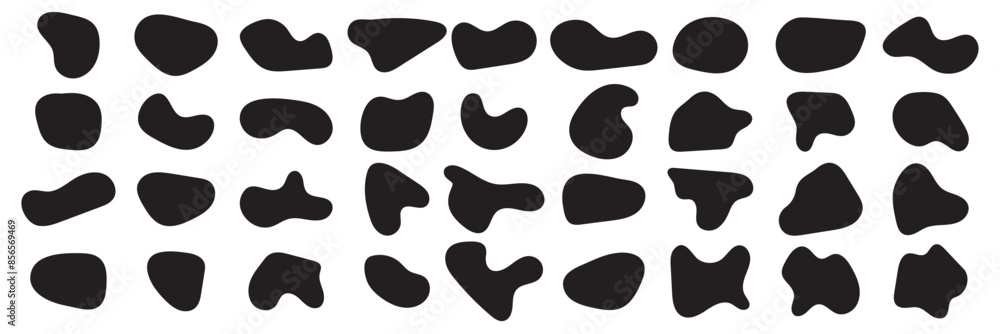 Amoeba blob shape vector illustration set Amoeba blob shape vector illustration set