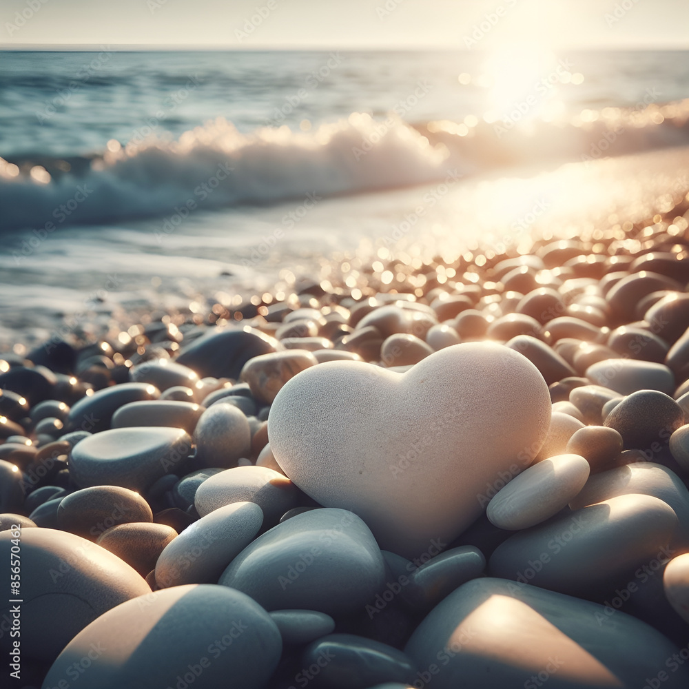 Obraz premium heart pebble.Generative AI