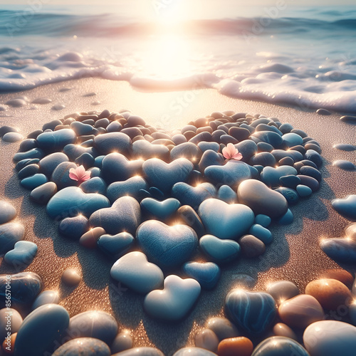 Wallpaper Mural heart pebble.Generative AI Torontodigital.ca