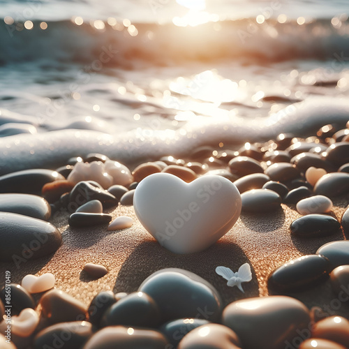 Wallpaper Mural heart pebble.Generative AI Torontodigital.ca