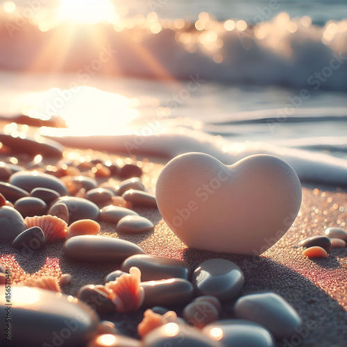 Wallpaper Mural heart pebble.Generative AI Torontodigital.ca