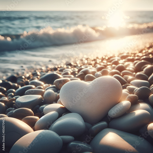 Wallpaper Mural heart pebble.Generative AI Torontodigital.ca